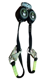 Safewaze 7ft Dual Leg Web Retractable Lifeline w/Steel Rebar Hooks